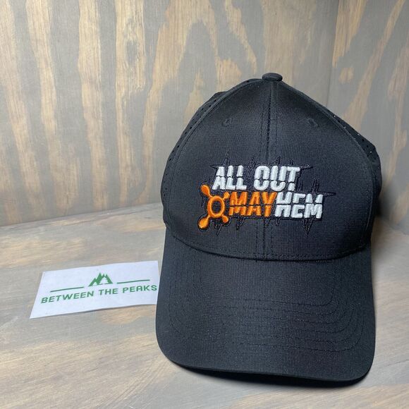 Orange Theory OTF All Out Mayhem Black Gym Cap Hat Breathable Fabric Adjustable - Picture 1 of 4